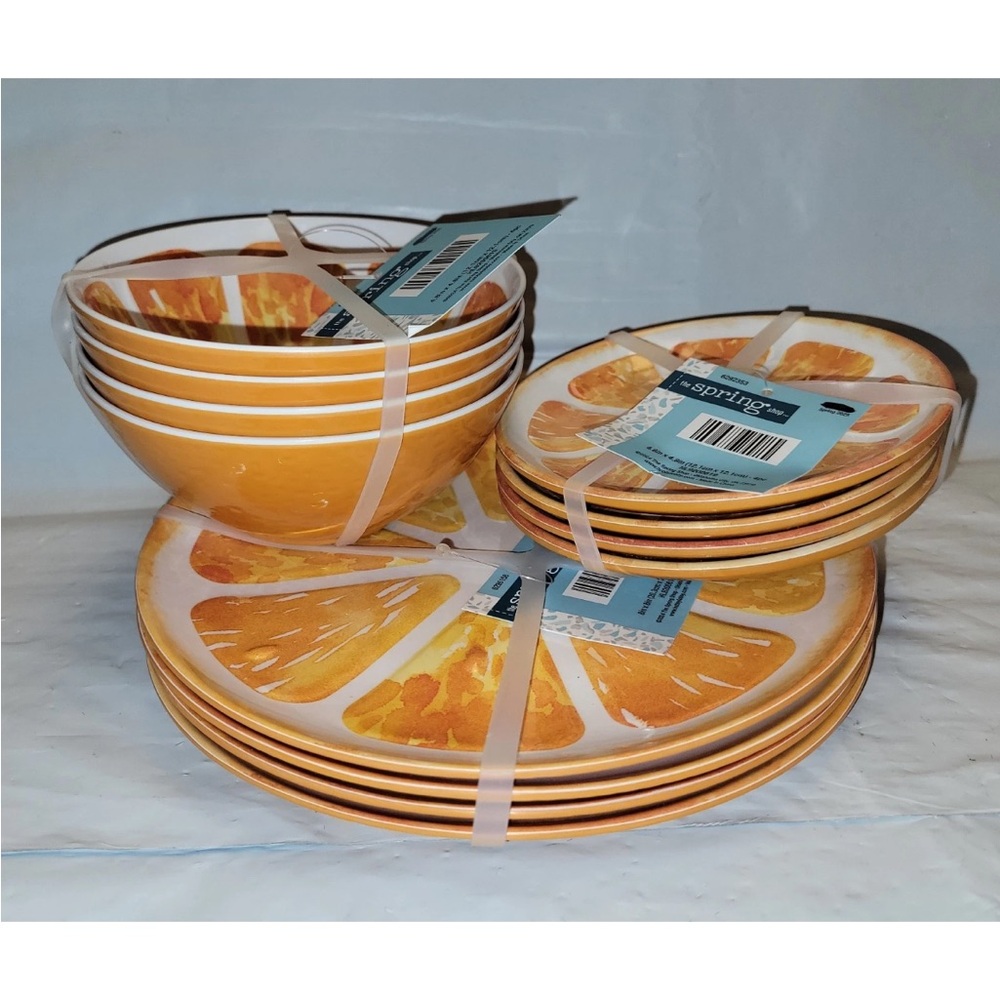 Hobby Lobby 12pc Orange Slices Melamine Salad, Appetizer Plates & Bowls Summer